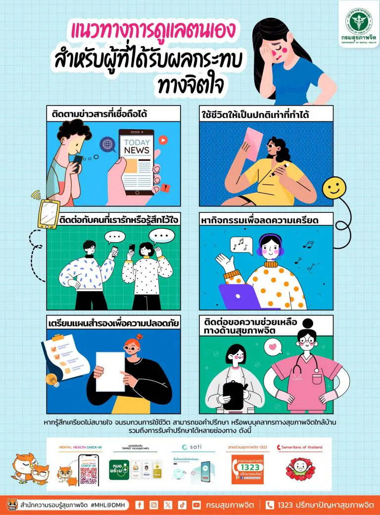 แนวทางการดูแลตนเองสำหรับผู้ที่ได้รับผลกระทบทางจิตใจ