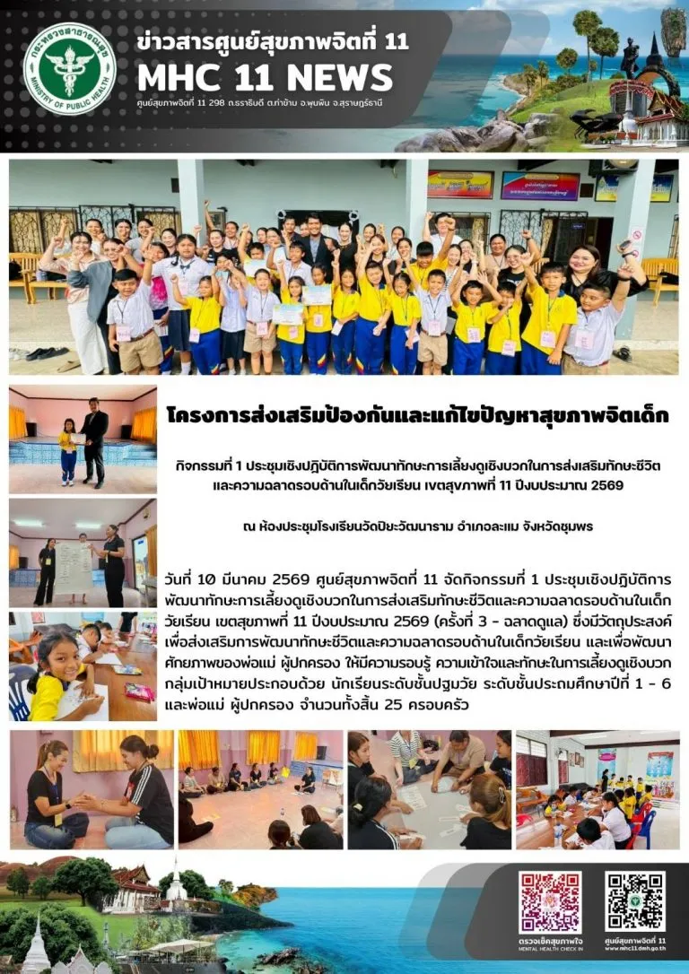 โครงการส่งเสริมป้องกันและแก้ไขปัญหาสุขภาพจิตเด็ก 10032569